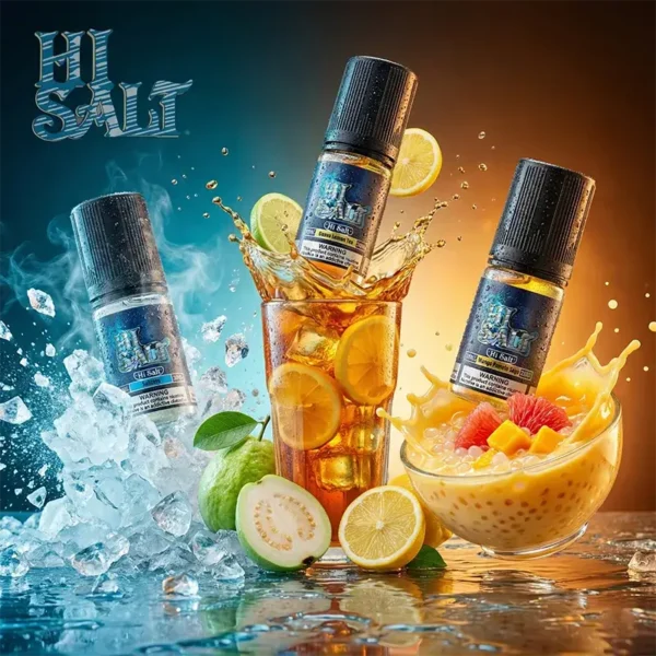 Dr.SALT 鹽博士二代 Hi Salt - 35mg 全新升級系列主圖 (30mL) Dr.SALT 鹽博士二代 (Hi Salt) 系列尼古丁鹽煙油主圖。展示 30mL 瓶身包裝,清晰可見 "Hi Salt" 標誌與 35mg 濃度標示。強調全新升級的順滑口感與更高口味還原度。